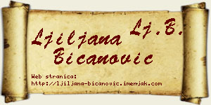 Ljiljana Bicanović vizit kartica